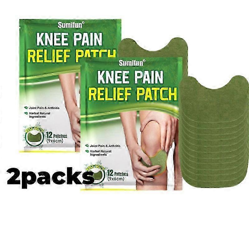 2packs Knee Pain Relief Patch Wormwood Moxa Hot Moxibustion Patch Self Heating Patch