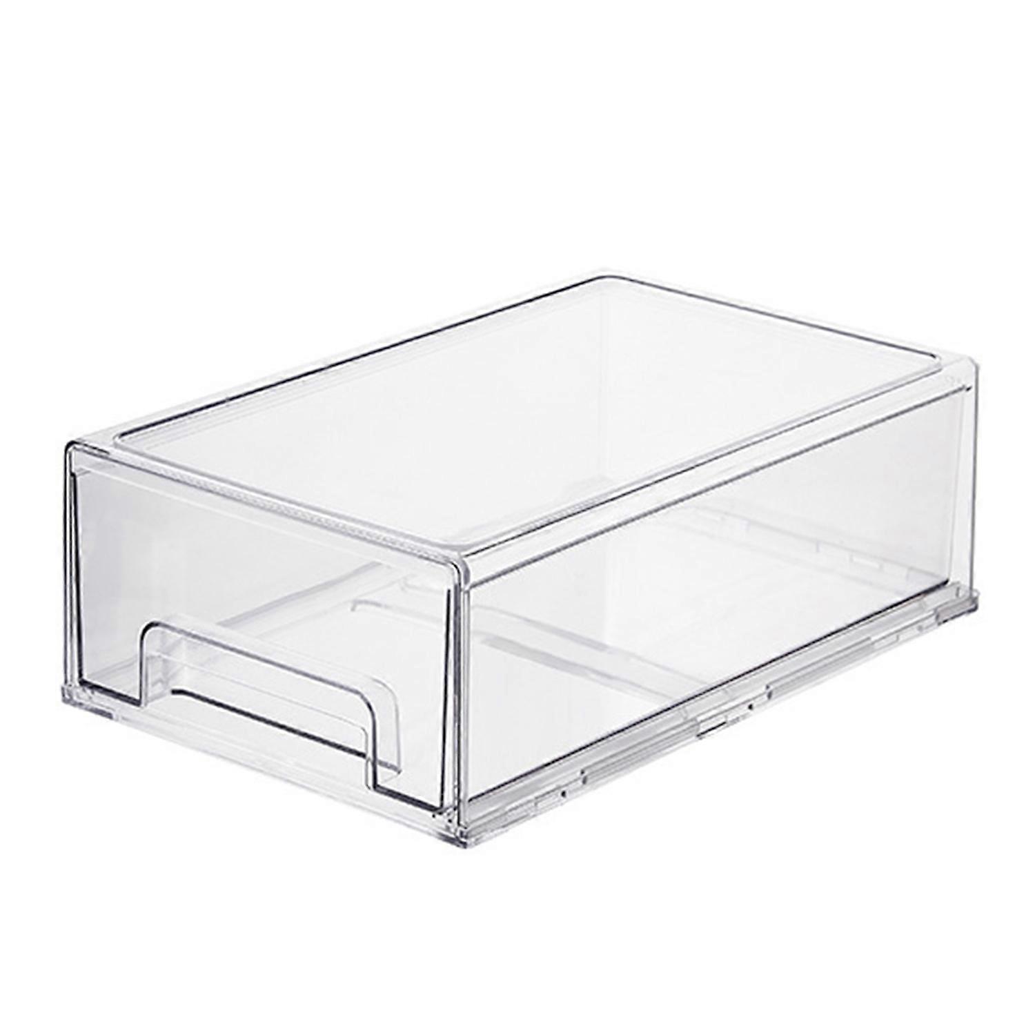 Stackable Fridge Organizer Bin Drawer Storage Container Transparent Design Large Capacity Dustproof