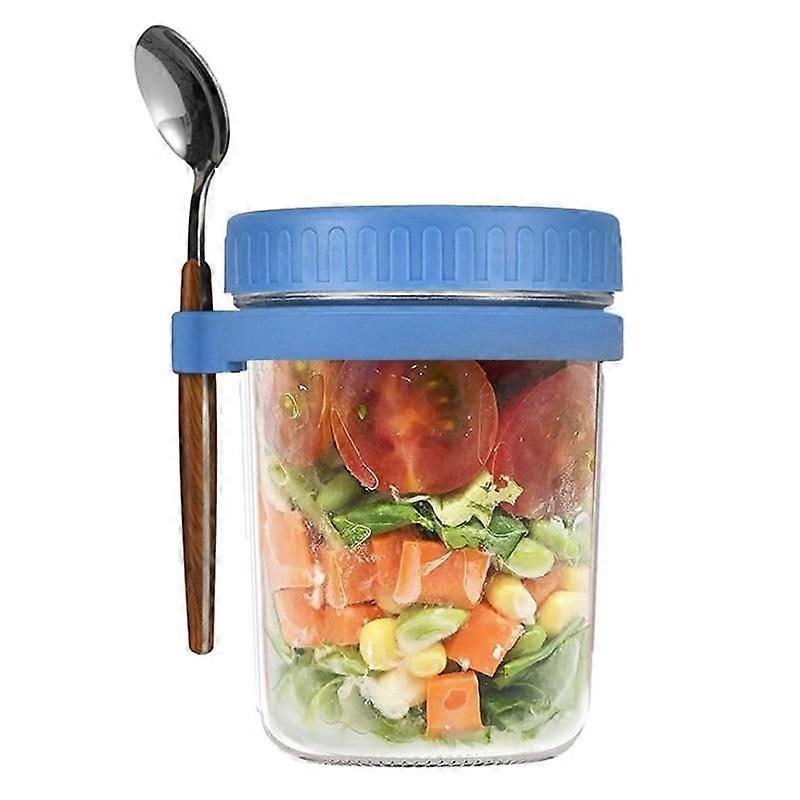 Overnight Oats Jars Overnight Oats Container With Lid And Spoon 14 Oz Cereal Milk Vegetable And Fruit Salad Storage Container