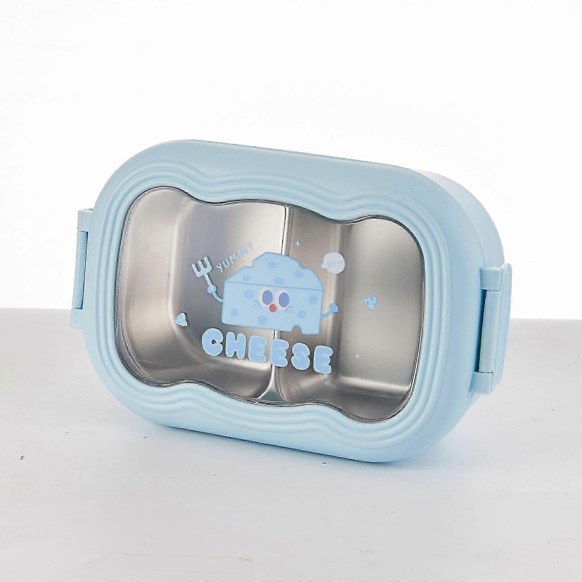 Cute cheese insulated lunch box card deduction grid 304 bento box, student lunch box, rice box, fresh-keeping box