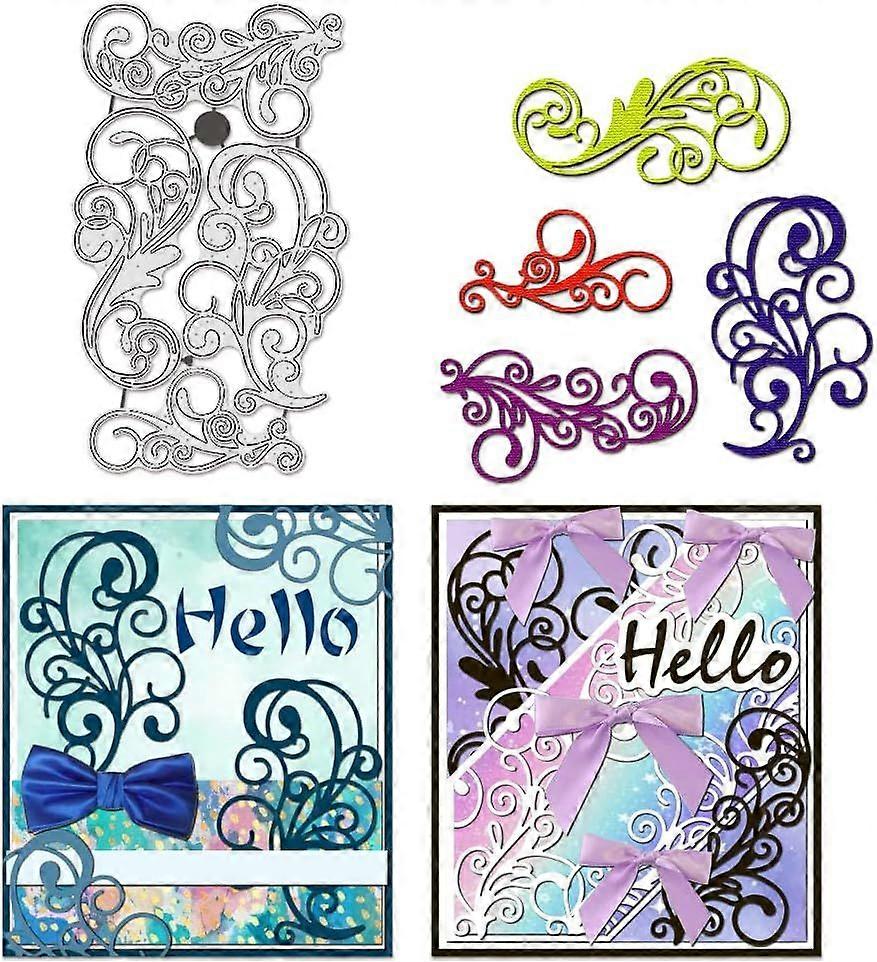 Flourish Swirl Cutting Dies for Scrapbooking Plant Theme Pattern Embossing Stencils Template Die Cuts for Card Making Photo Decorative Paper 0.08cm Th