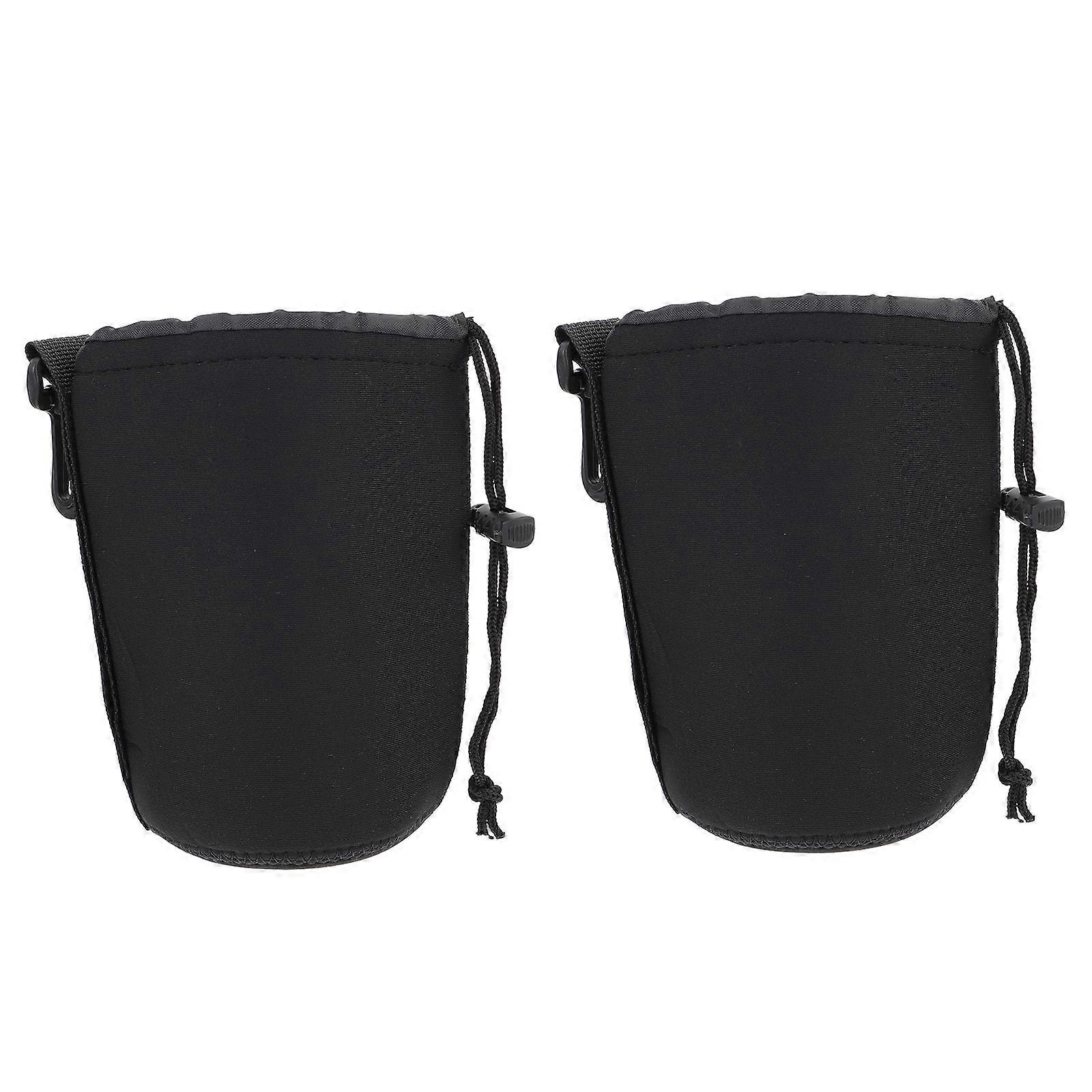 2PCS SLR Camera Lens Pouch Bag Shockproof Thermal Insulation Protector Size L