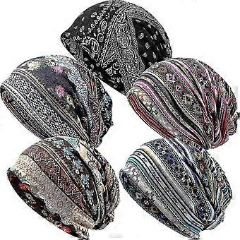 5 Pieces Women's Slouchy Beanie Hat Baggy Skull Sleep Cap Turban Headwear