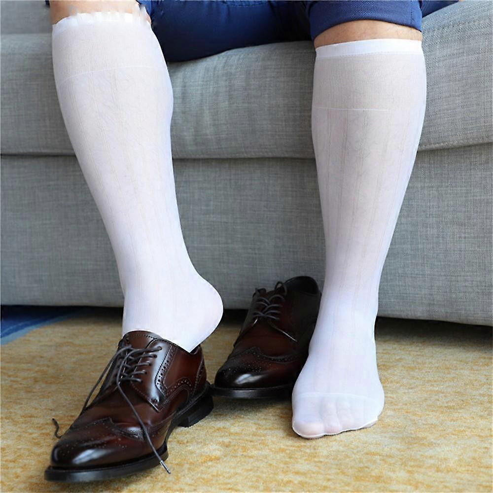 Men Socks Calf Socks Transparent Breathable Calf Socks Comfortable