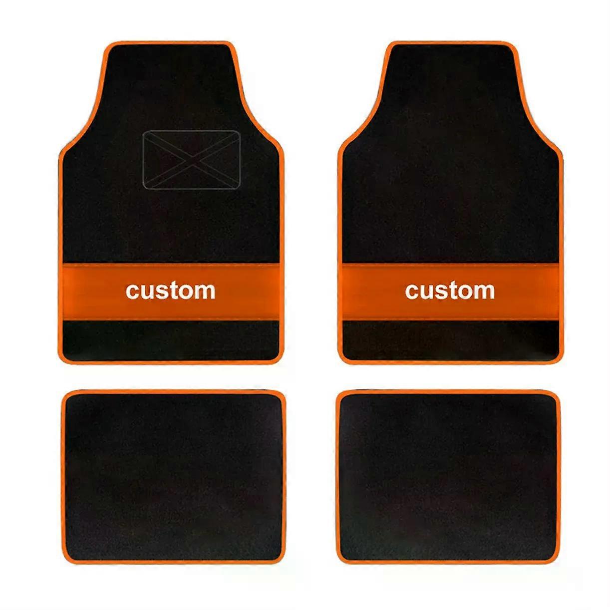 Custom Text  Car Floor Mats Universal Automotive Car Mat Full Set Of 4 Front And Rear Car Carpet  Auto Interior Accessories