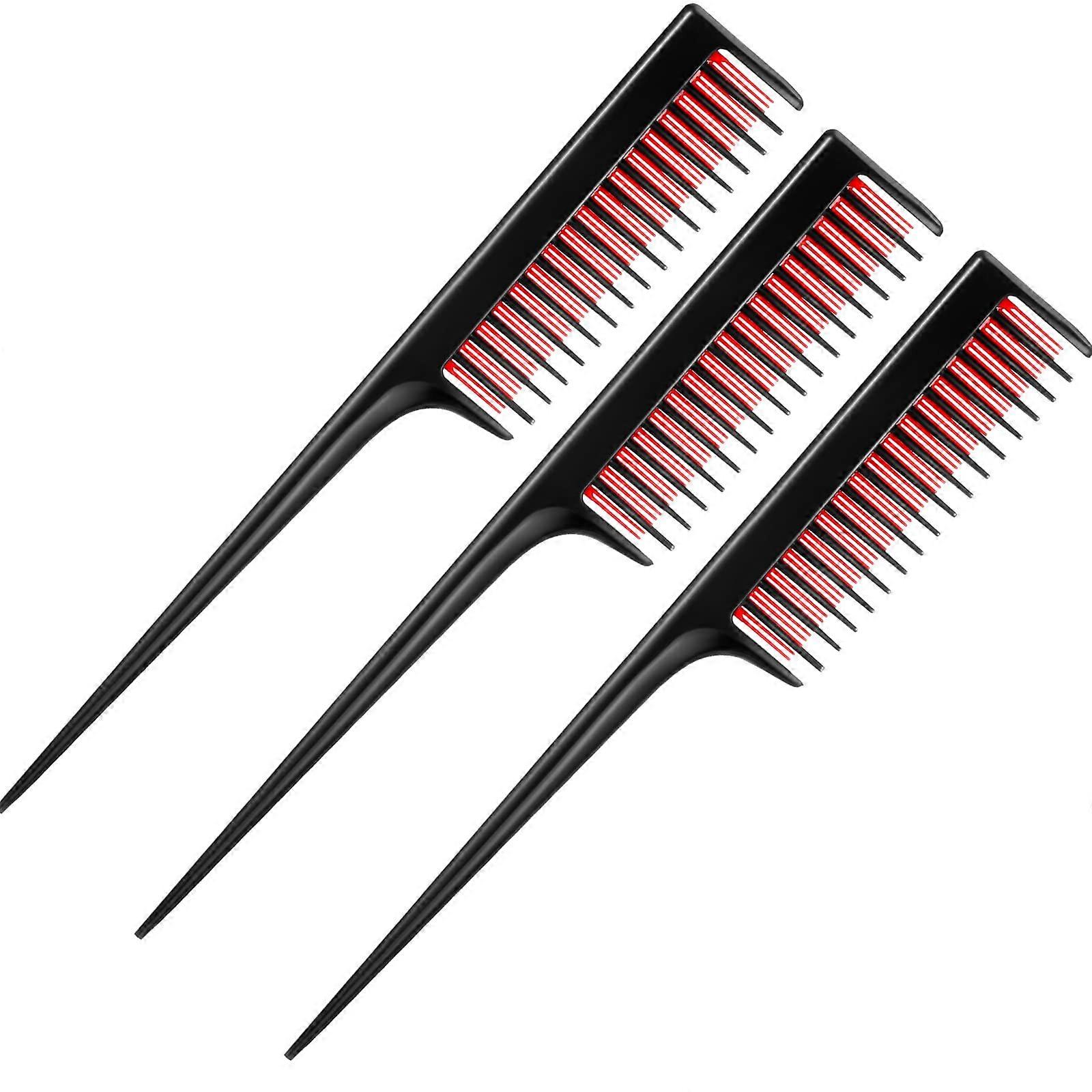 3 Pcs Rat Tail Teasing Comb Set for Back Root Volume Styling - Precision Teaser Tools for Hair Structure and Lift