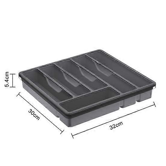 Kitchen Flatware Utensil Holder with Lid 6 Compartments Drawer Countertop Chopstick Spoon Fork Cutter Cutlery Storage Box Covered Organizer Tray