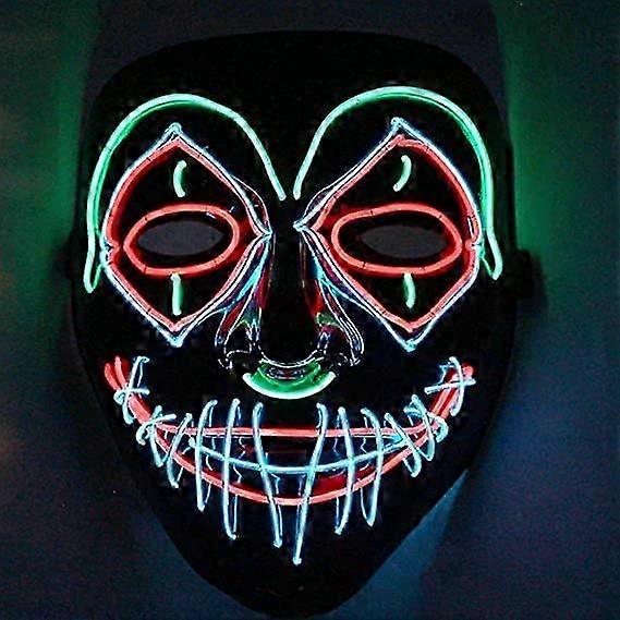 Halloween Cosplay LED Mask Light Up Scary Skull/Clown Mask with 3 Lighting Modes