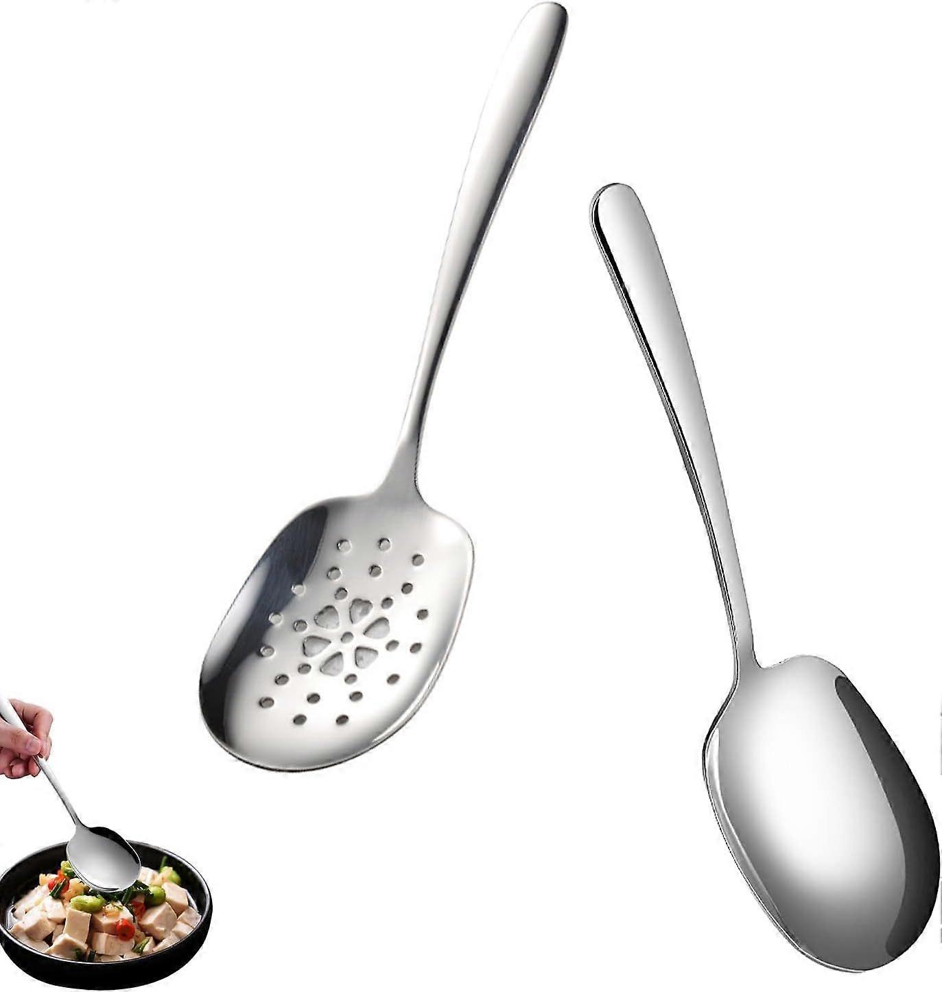 Pieces Serving Spoons, Stainless Steel Serving Spoon and Serving Spoons, Buffet Serving Spoon for Hotels, Picnics, Parties