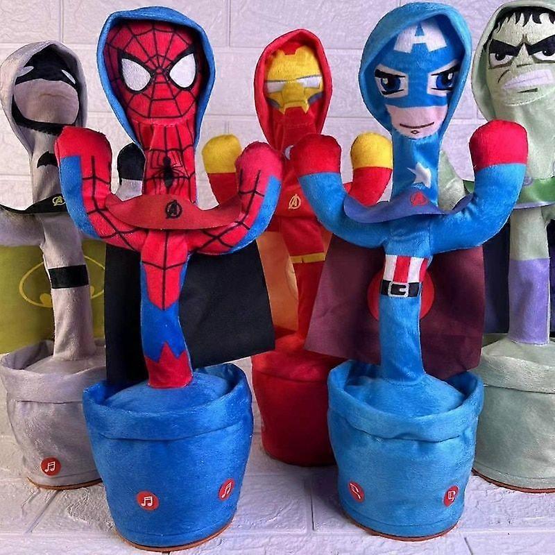 Super-héros danse cactus électronique Spider-Man jouets bébé poupée en peluche douce peut chanter et danser voix cadeau d’anniversaire interactif