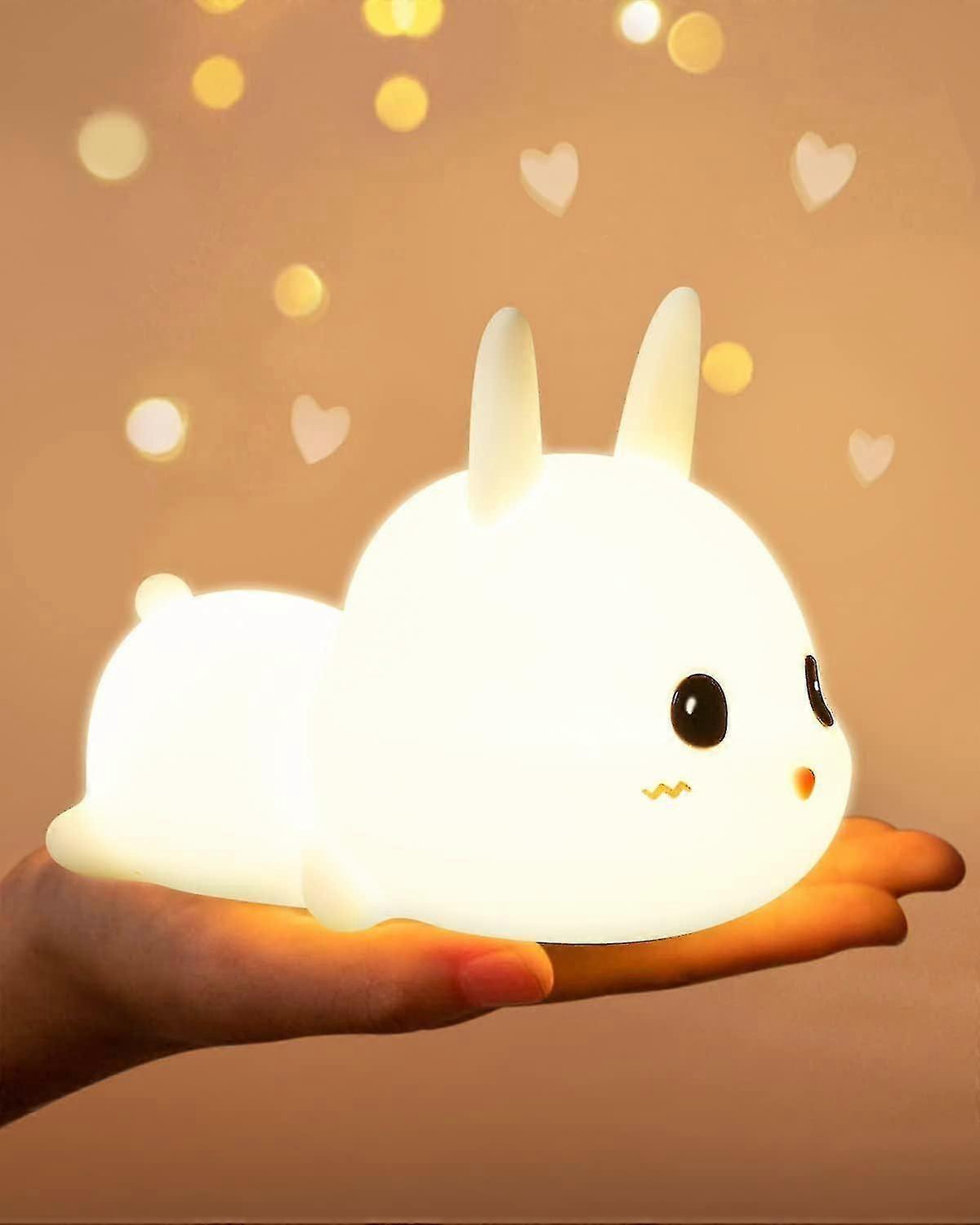 Rechargeable Baby Rabbit Night Light - 7 Colors, Adjustable Brightness (Remote Control)