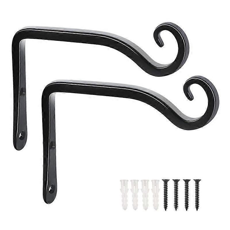Wall Hook Hanging Plant Bracket 5.67 Inch 2 Pack, Black