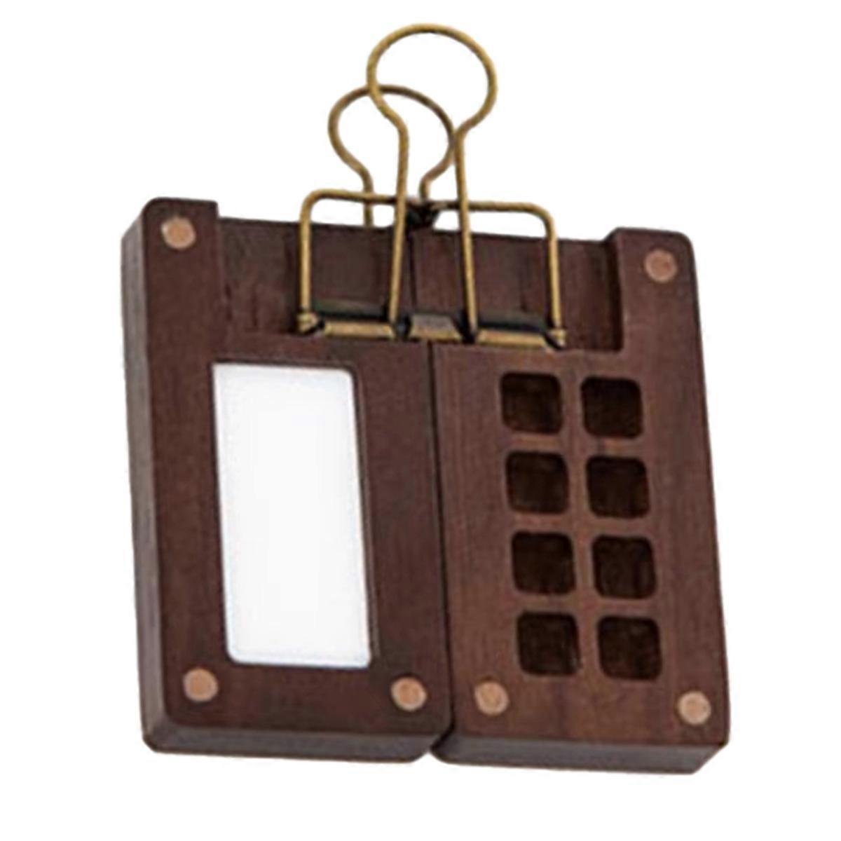 Portable Mini Travel Watercolor Palette - Empty Wooden Acrylic Paint Box with Square Tray for Art P