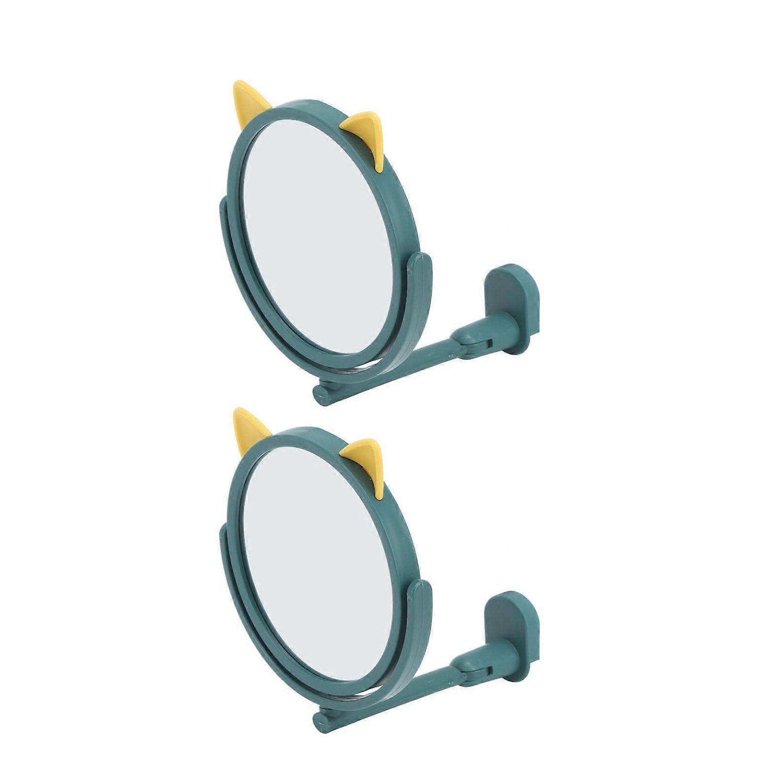 2-Pack Wall-Mounted Suction Cup Makeup Mirrors