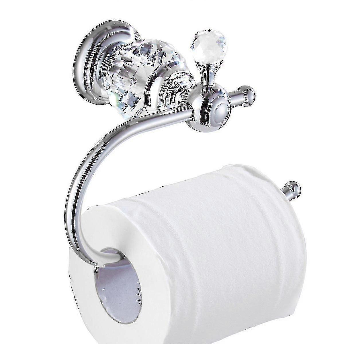 Crystal Series Brass Toilet Paper Roll Holder, Polished Chrome-YKY416