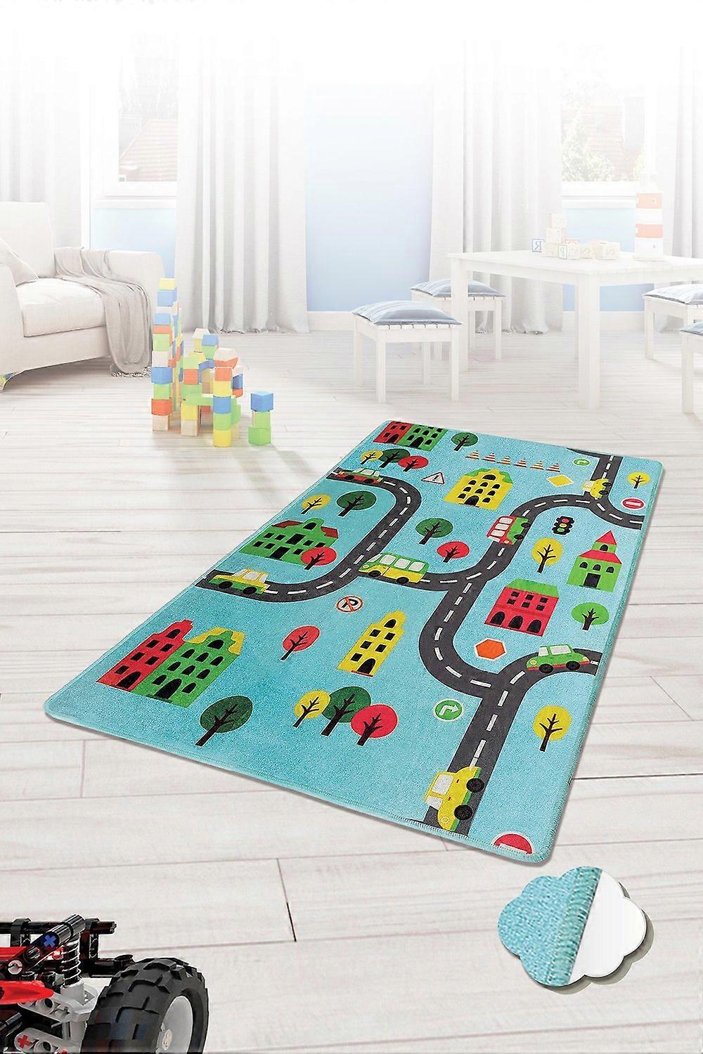 Tapis (140 x 190) Route - Bleu