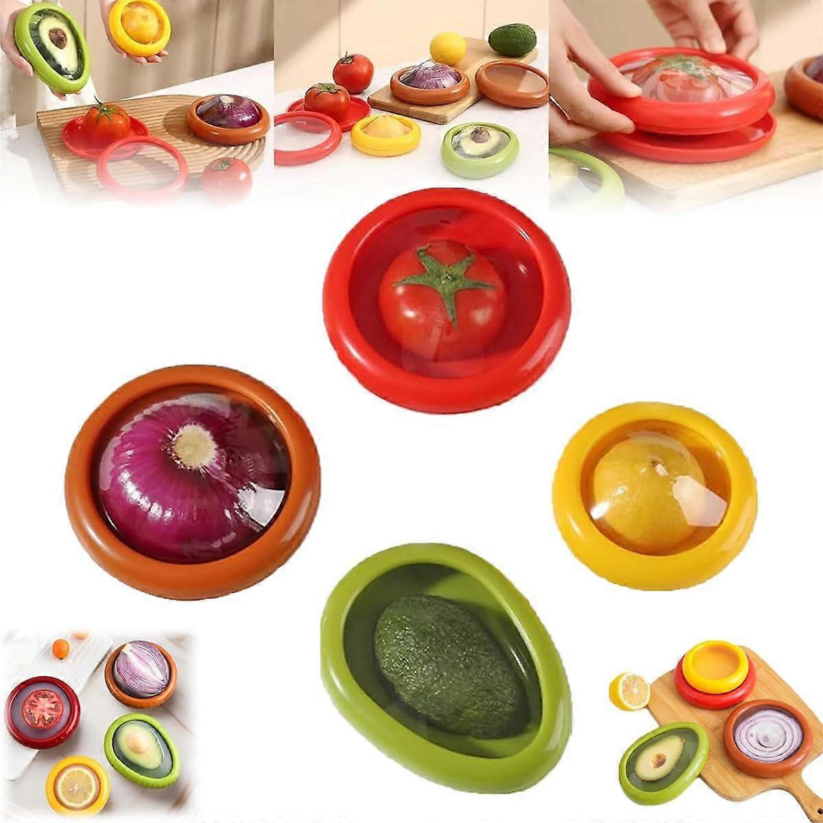 Consecutive Storage Containers, Consecutive Storage, Silicone Fruit and Vegetable Storage, Fresh Food Container (4Pcs)