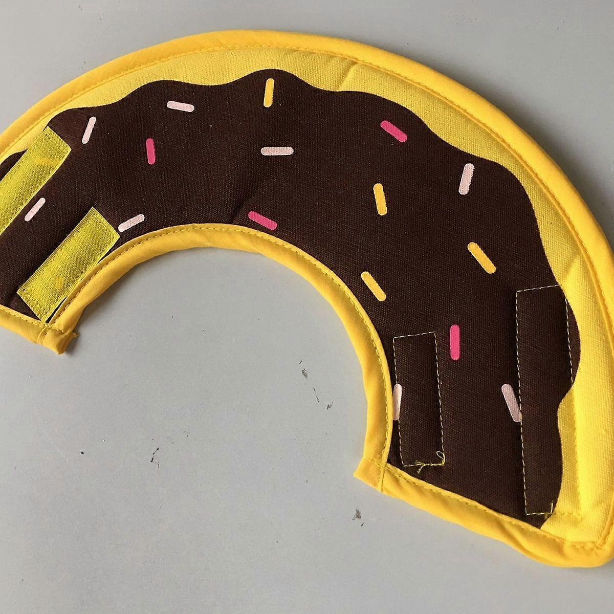 Pet Collar for Dogs Cats Cone After Surgery Adjustable Puppy Recovery Protective Collar for Dogs - Cononut Pattern/Size S (Chocolate+Yellow)