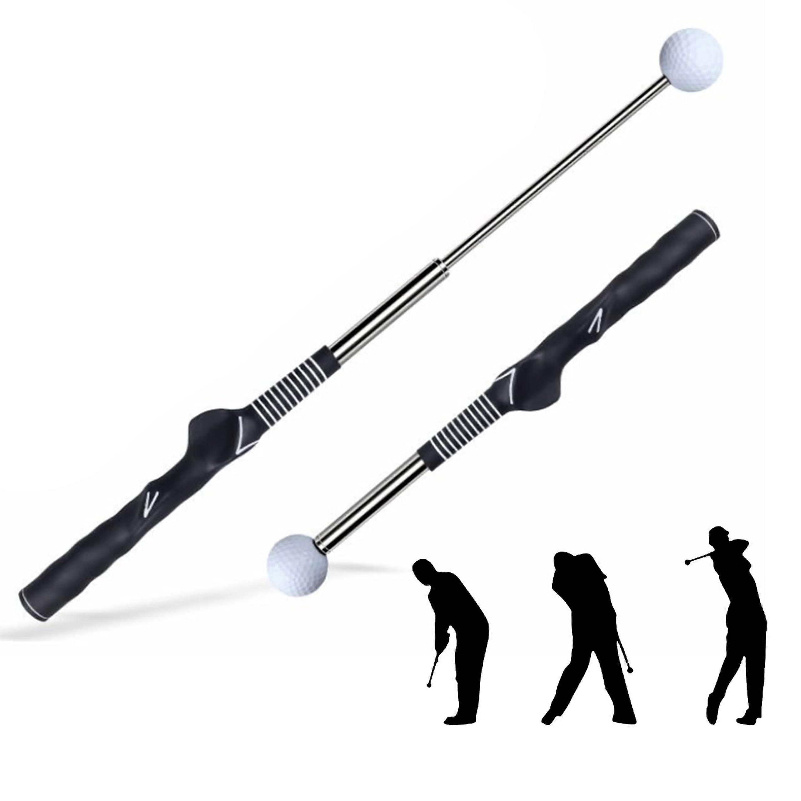 Retractable Golf Swing Training Aid With Rhythm Click Sound For Warm Up Golf Swing Trainer