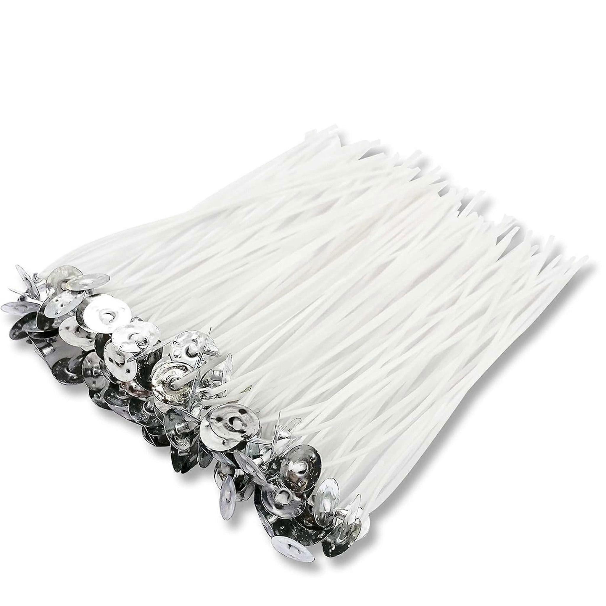 100 Candle Wicks, 15cm Long, with Wick Holders for Candle Making