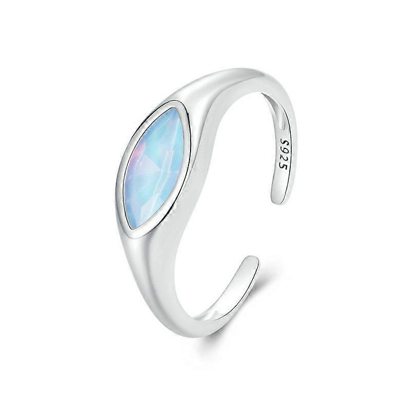 S925 Sterling Silver Platinum Plated Devil Eye Open Ring