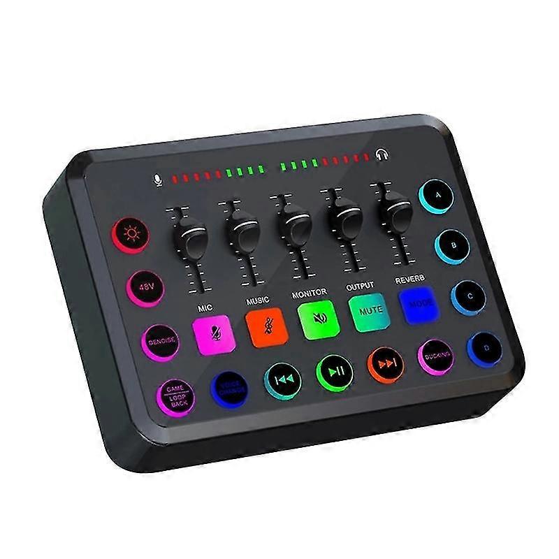 BlackGame Sound Mixer Streaming Mixer 48V Diaphragm Noise Reduces For Voice Podcast