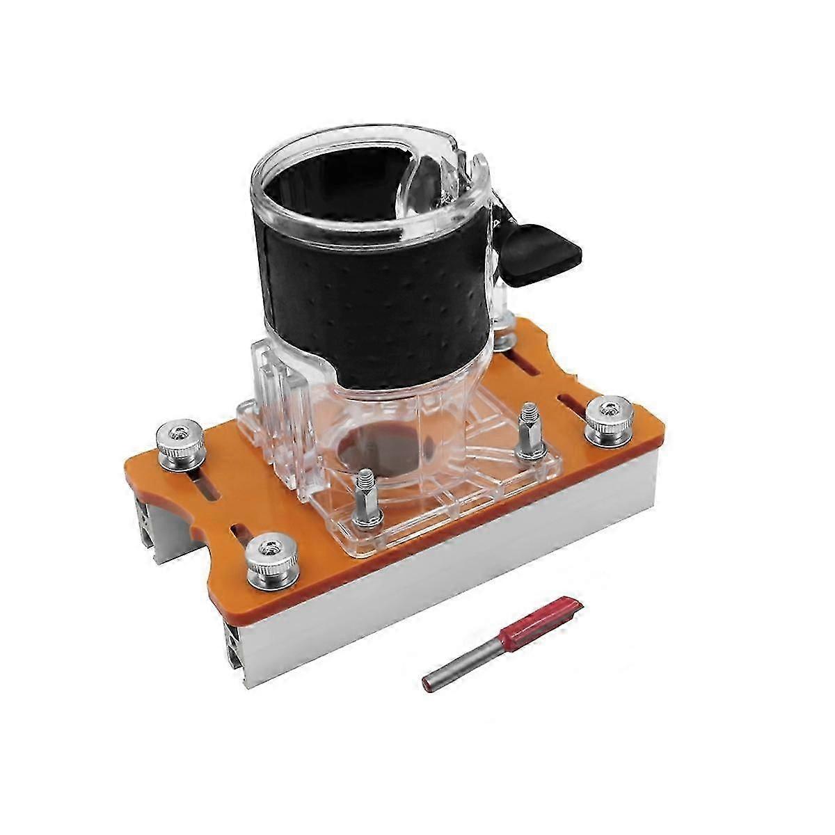 2 in 1 Invisible Fastener Slotting Bracket, Woodworking Router Base,Trimmer Base, Grooving for Cabinet Wardrobe