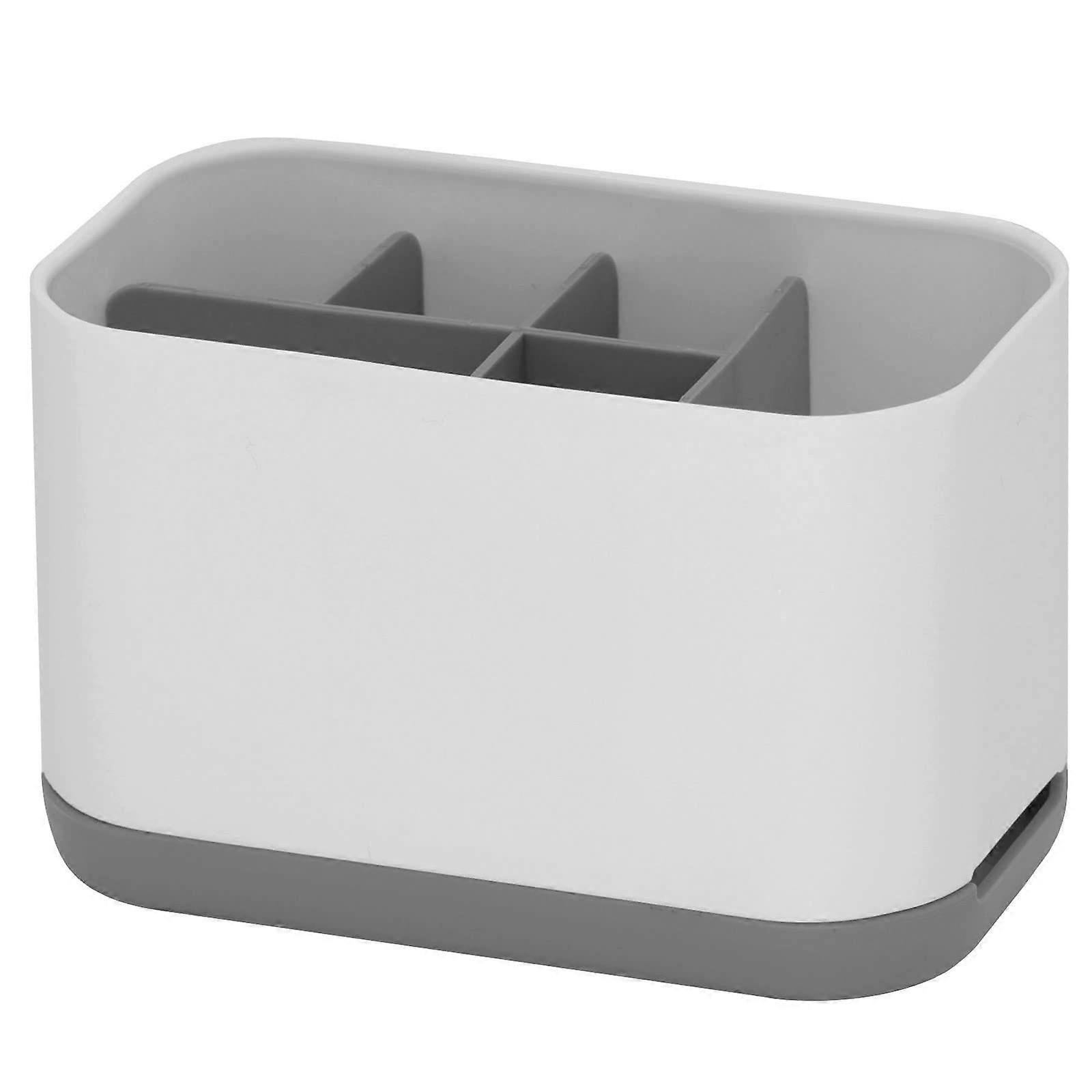 Bathroom Toothbrush Holder, Toothbrush Holder, Toothpaste Holder, Plastic, White