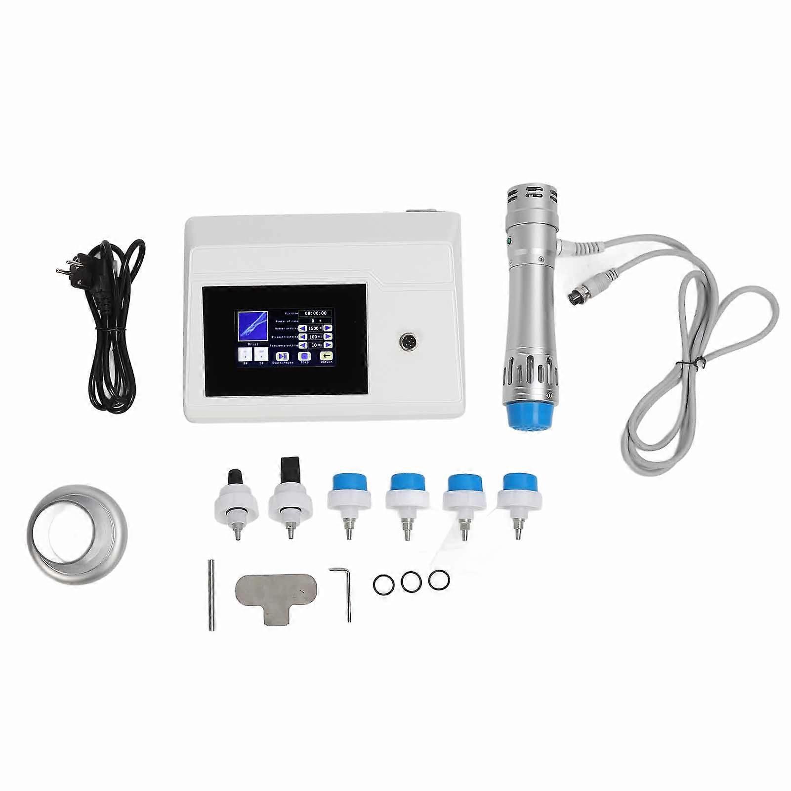 Extracorporal Shockwave Device 6 Heads 18 Frequency Chiropractic Massage Machine with Handle Base 