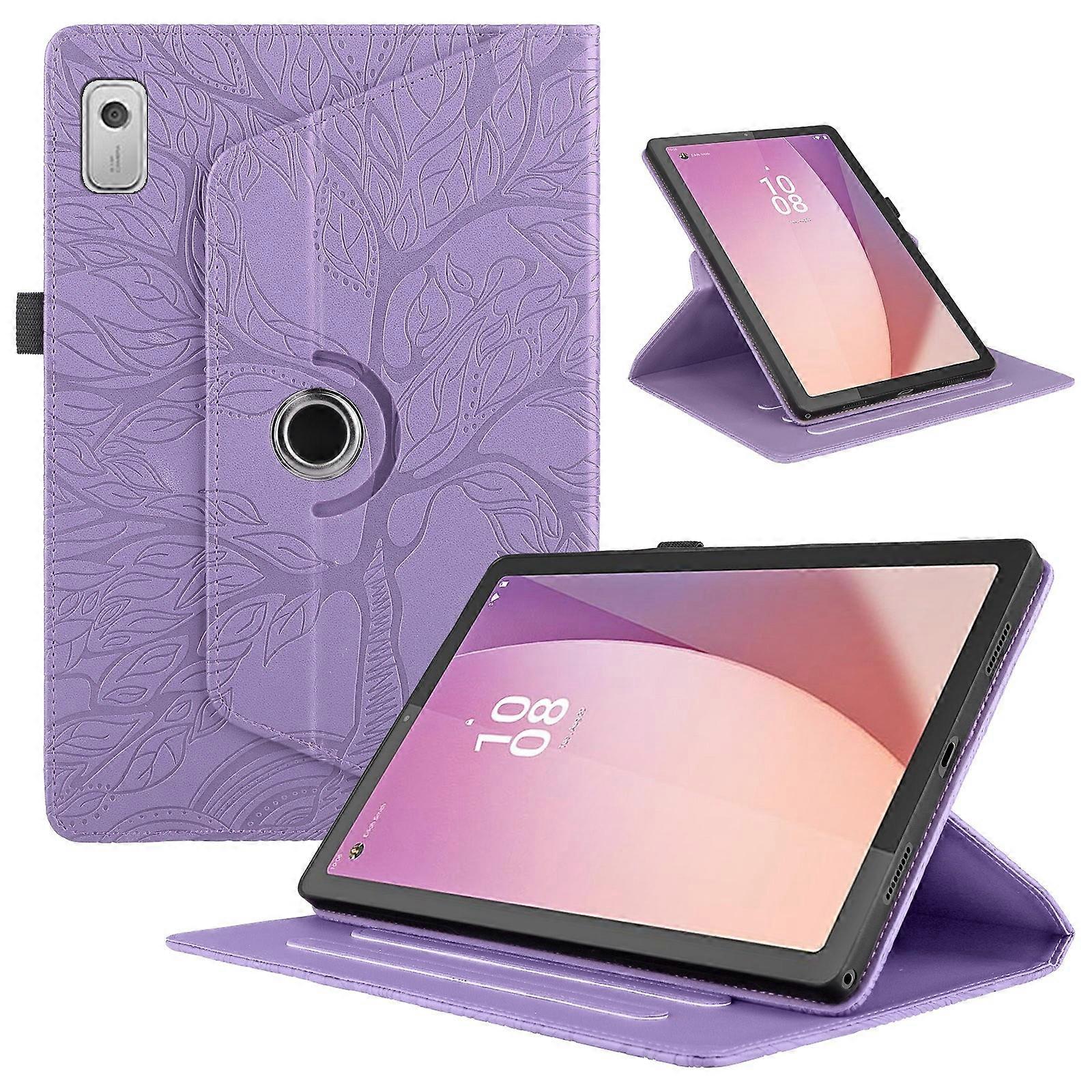 Tree Life Embossed Rotation Leather Tablet Case