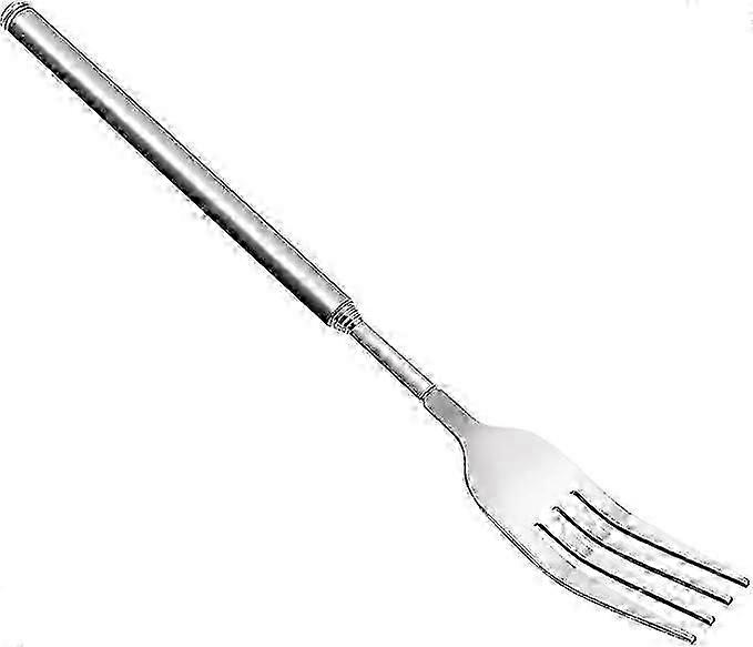 Telescopic fork extension fork 63cm long stainless steel telescopic fork retractable dinner fruit dessert fork retractable fork barbecue toast dinner