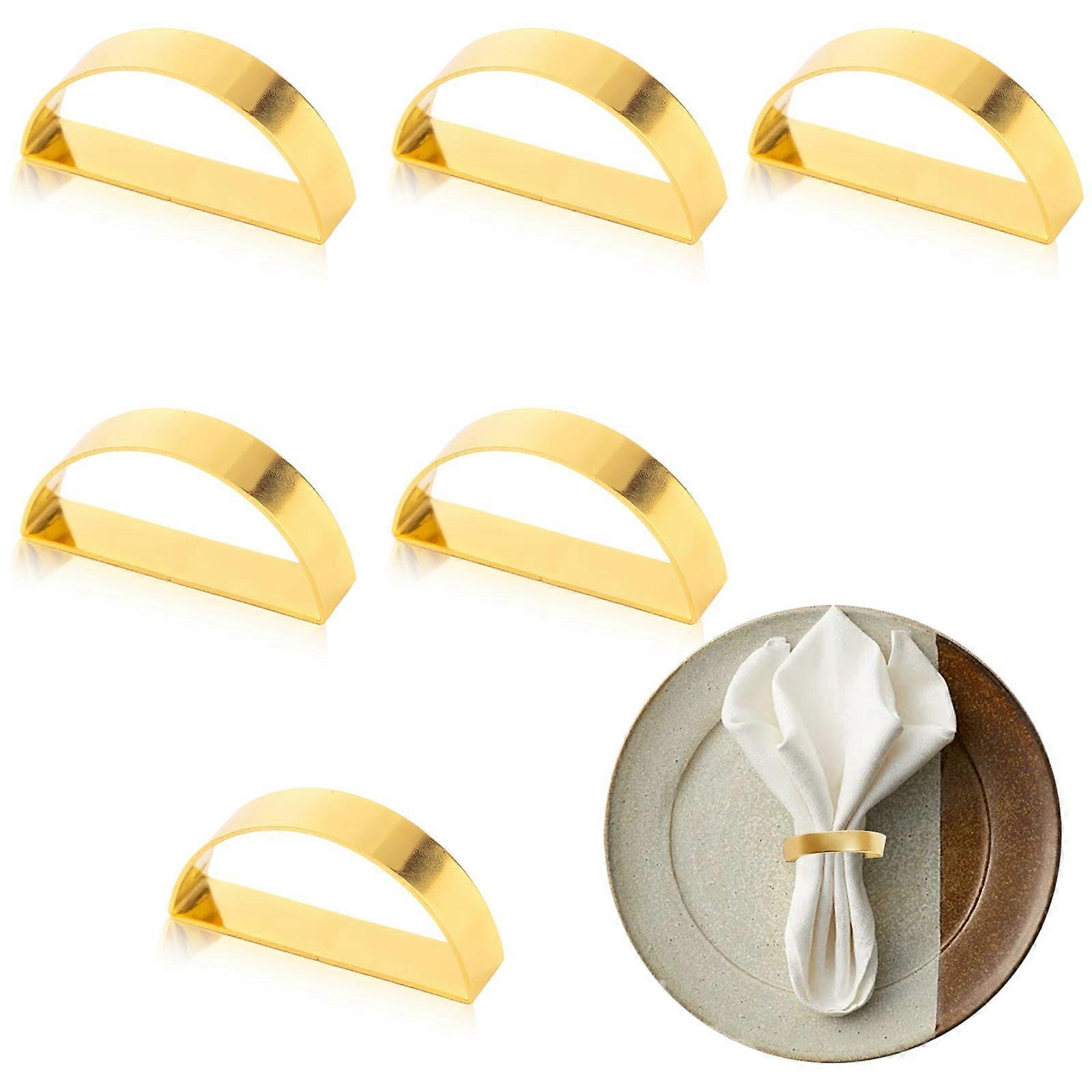 6pcs Napkin Rings - Gold