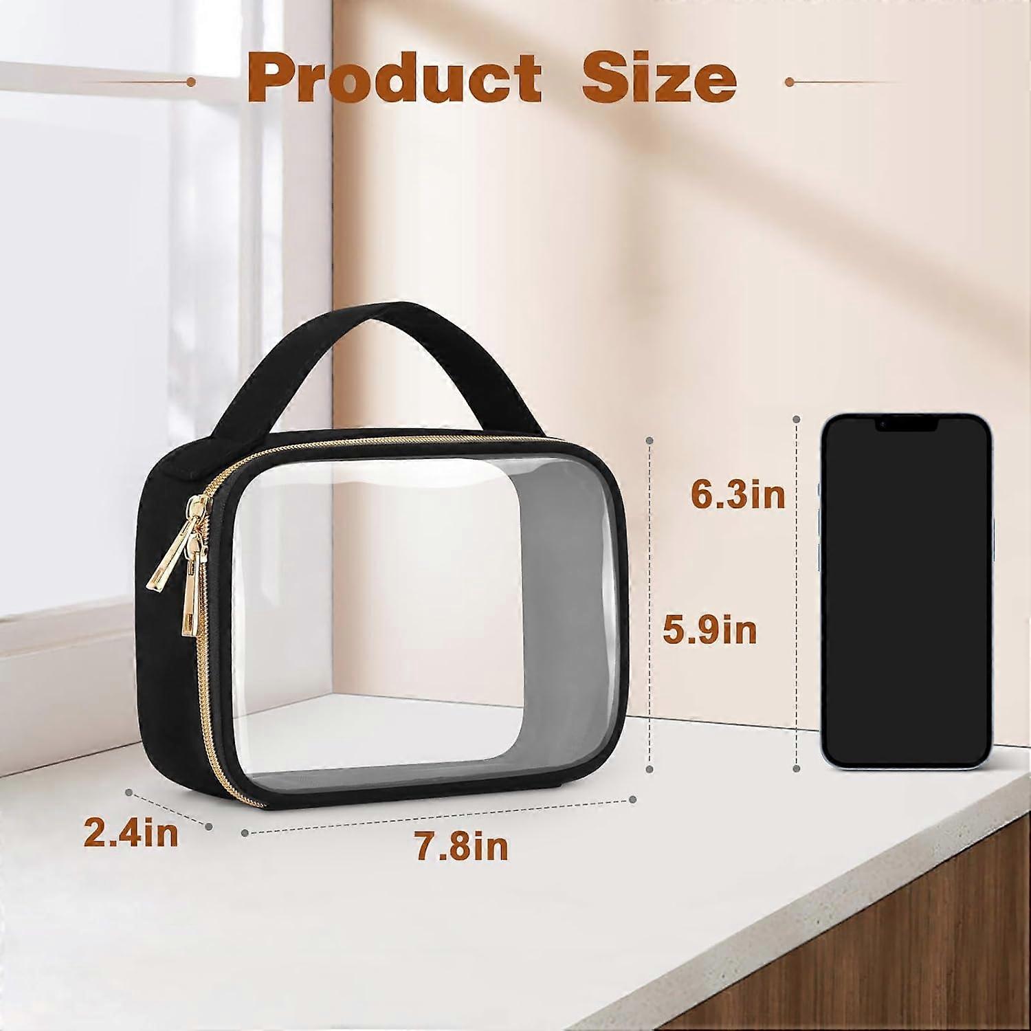 3 Pack Clear Toiletry Bag Quart Size for Airline Travel, TSA Approved, Waterproof PVC Material, Durable Design