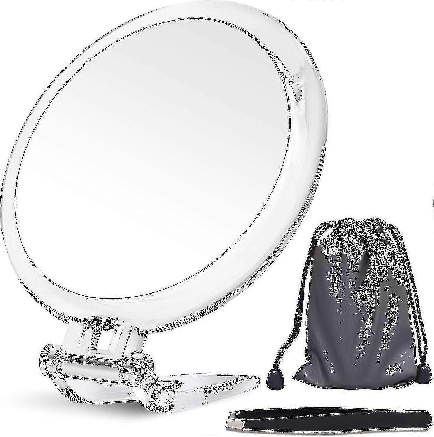 20x Magnifying Mirror, Two-Sided 20x/1x Folding Makeup Mirror with Stand