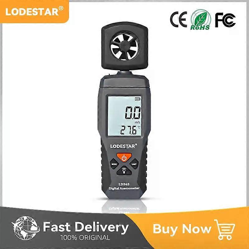 LODESTAR LD363 Handheld Mini Digital Anemometer Wind Speed Measurement Temperature Tester LCD Display Air Flow Speed Wind Level