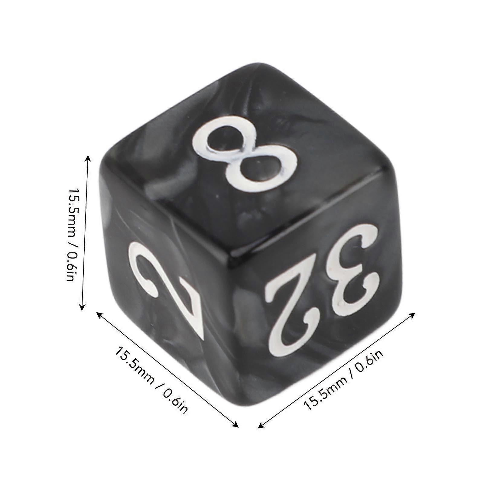 30PCS Black Number Dice 15.5mm Six-Sided Plastic Cubes