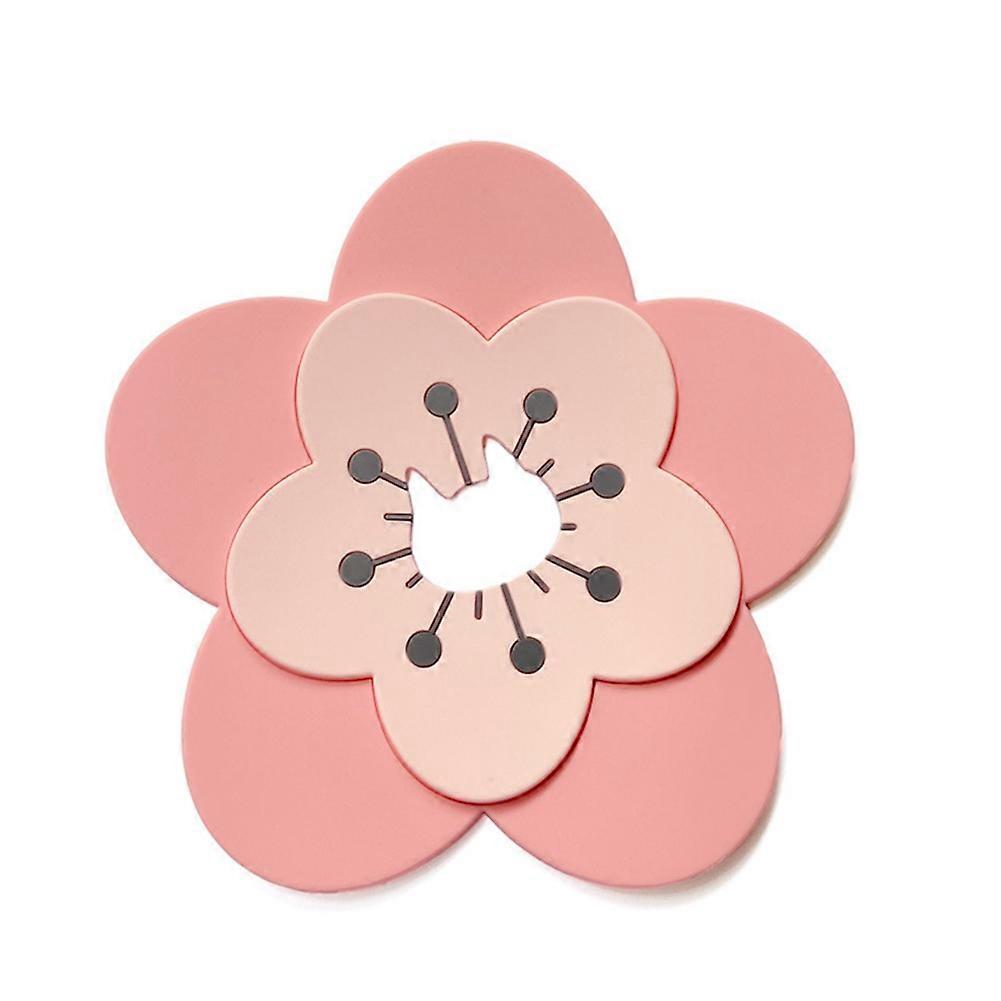 14.8*14.8cm Ins Japanese Sakura Cat Heat-resistant and Heat-insulating Coasters, Thickened Pot Mat Double-layer PVC Multi-purpose Teacup Mat