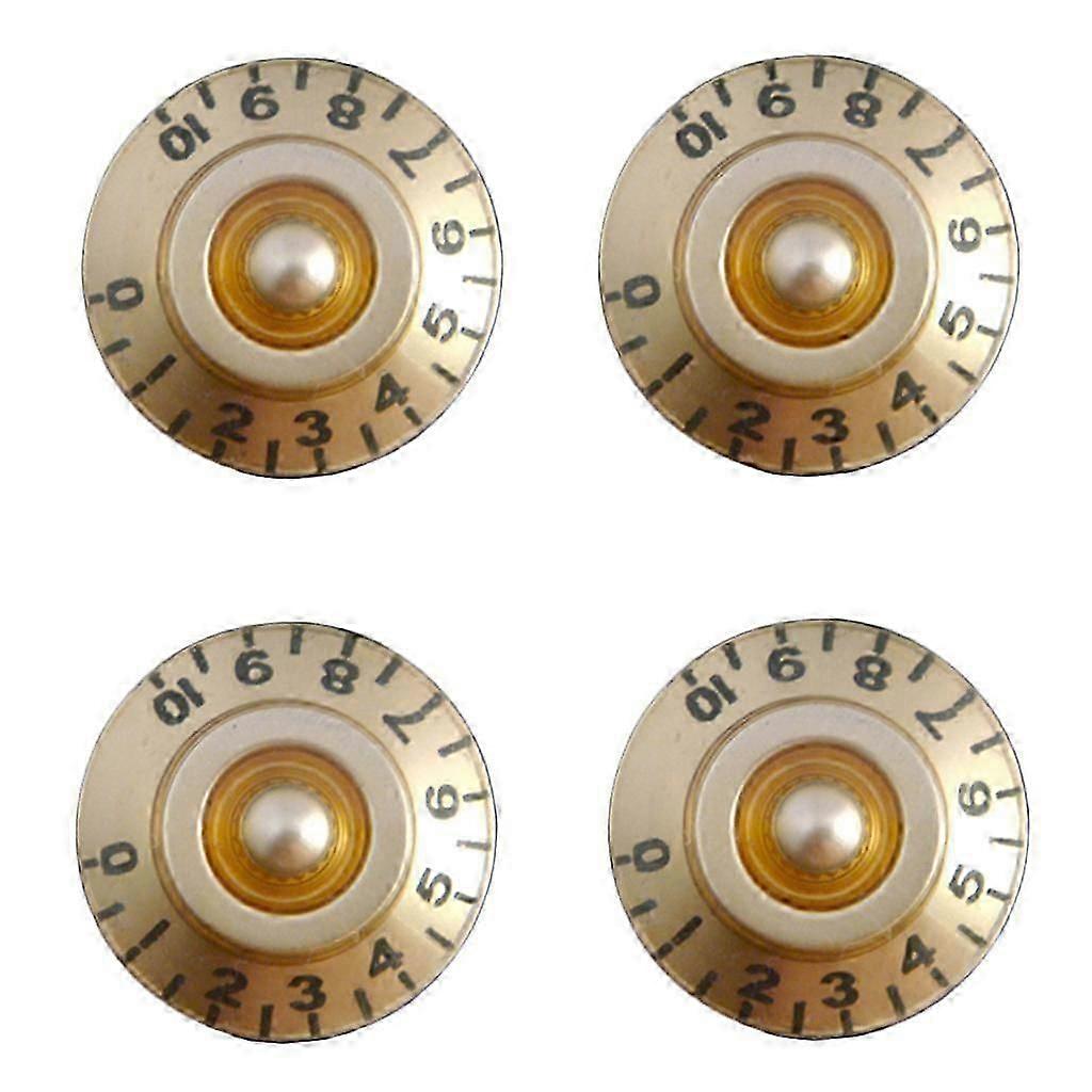 4 Pcs Speed Volume Control Knobs For Electric Guitar Golden