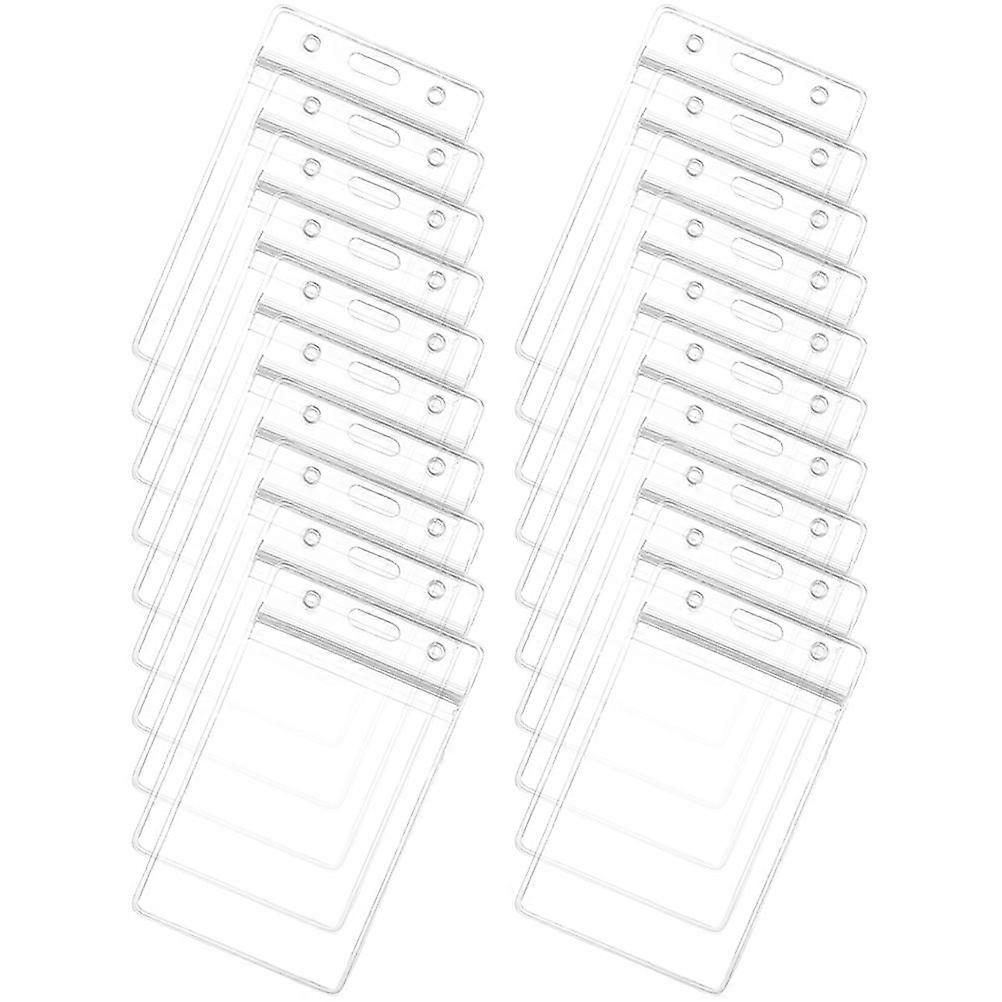 20pcs Badge Sleeve Vertical Clear ID Badge Holder Card Sleeves Name Badge Sleeves