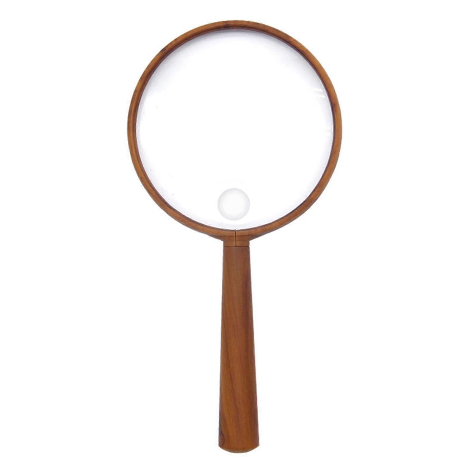 Handheld Magnifier Wood Handle Magnifier 5.0X/20X 10X/30X Reading Magnifying Glass for Reading Book, Stamp, Insect, Map