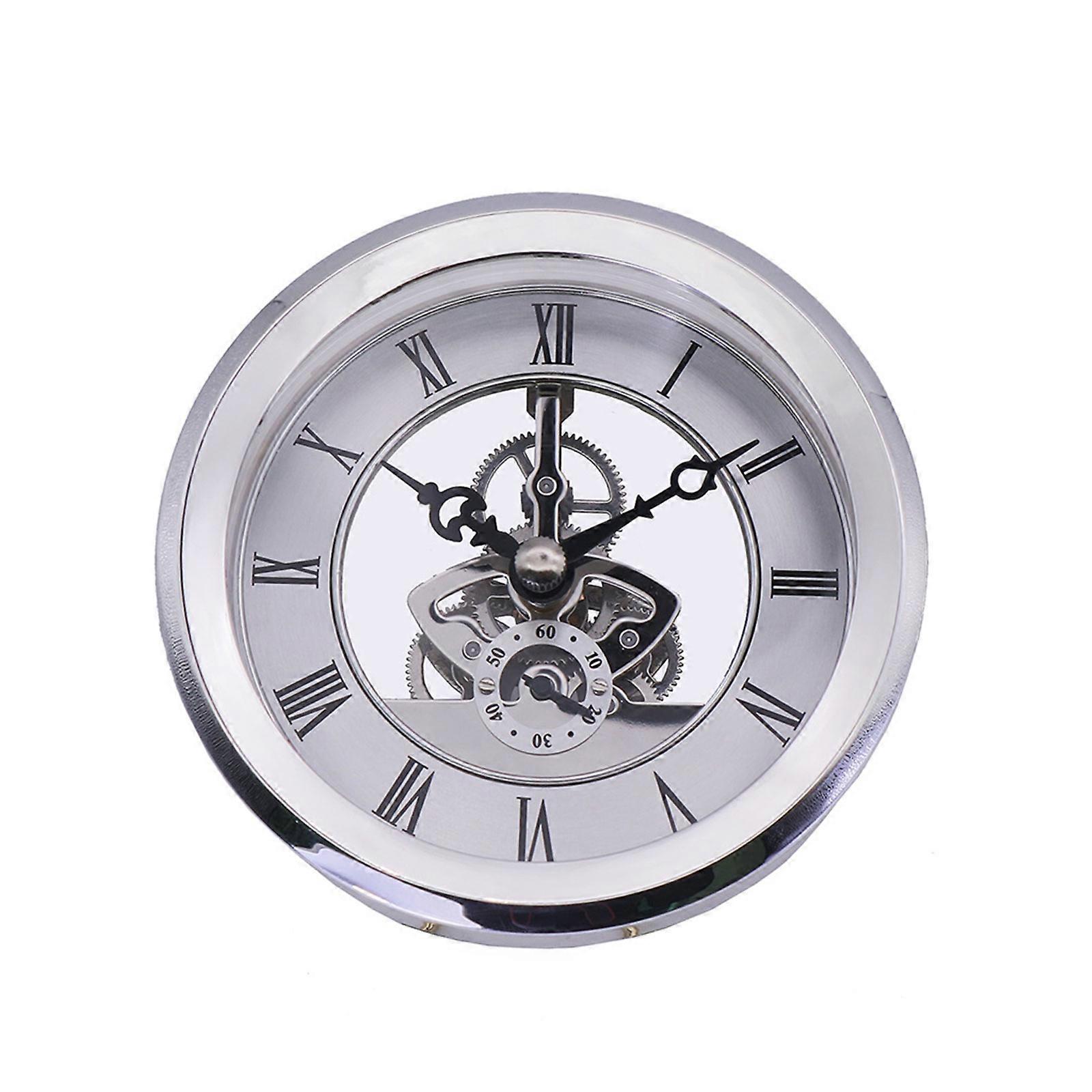 Roman Numeral Wall Clock Movement Transparent Insert Clock Repair Replacement DIY Watchmaker Parts Tool Accessories Silver