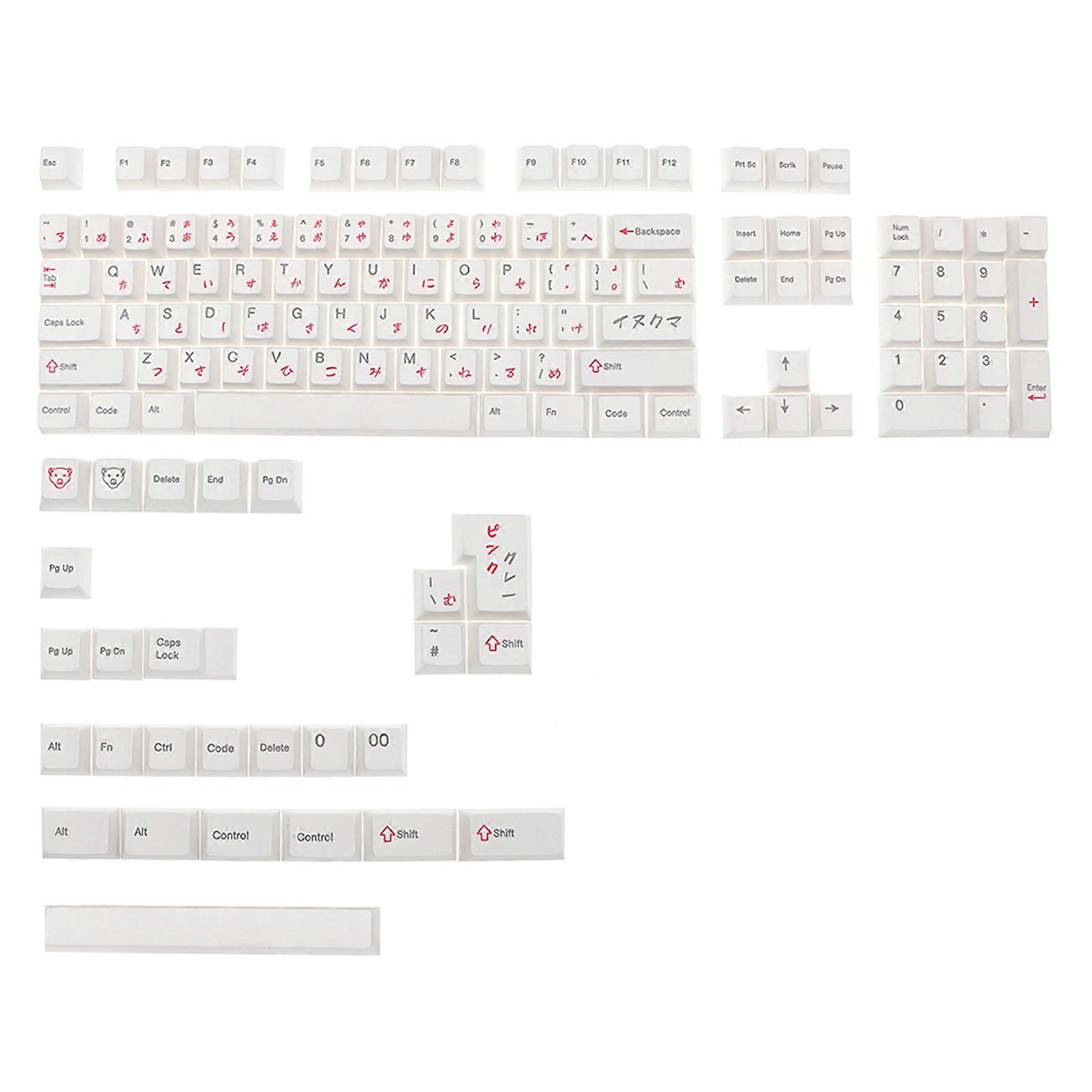 131 Keys Keycaps Cherry Height PBT Dye Sublimation Keycap Japanese For GK61/64/68/108 Mechanical Gaming Keyboard ISO