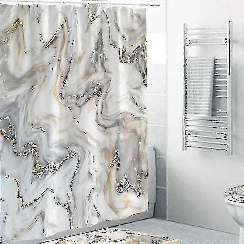 Effect Printed Waterproof Shower Curtains Bathroom Splash Marble Resistant