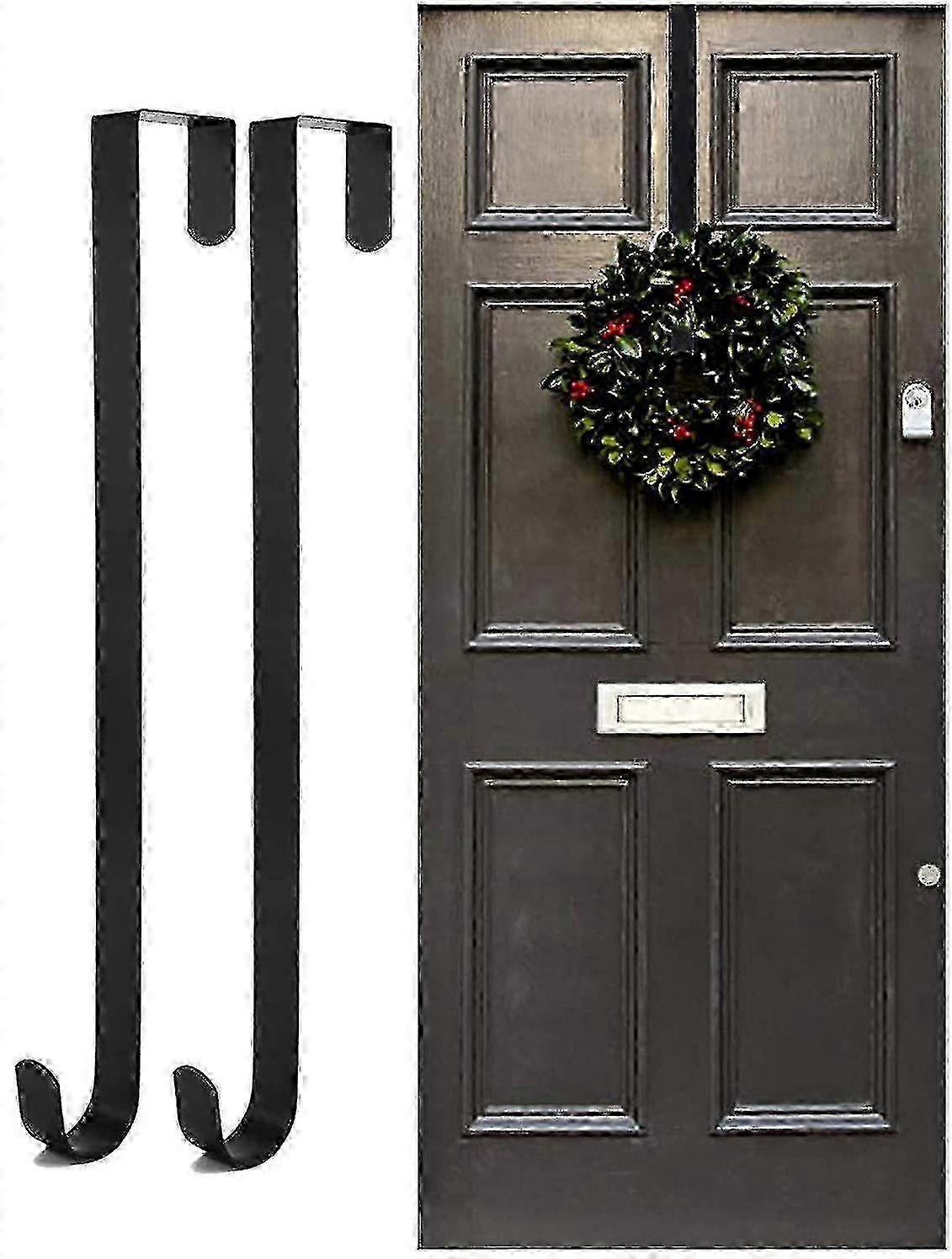 フロントドアフックホルダー用2ピースメタルクリスマスリースハンガー