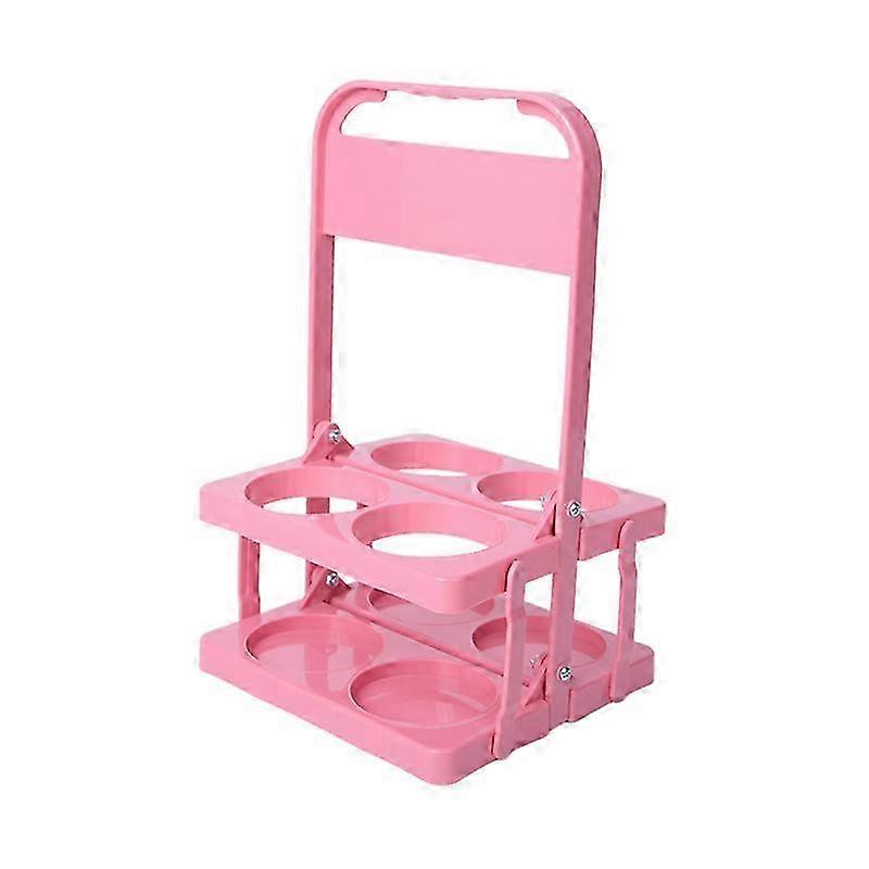 Porta-copos Dobrável Portátil Rosa com Alça para Entrega - Suporte para Xícara e Café