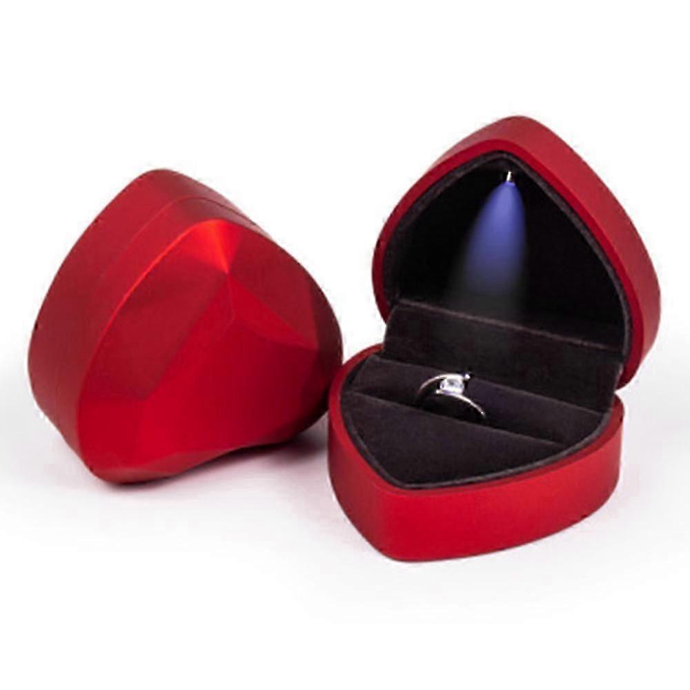 Ring Box With Led Light Heart Shape Ring Gift Box Display Case
