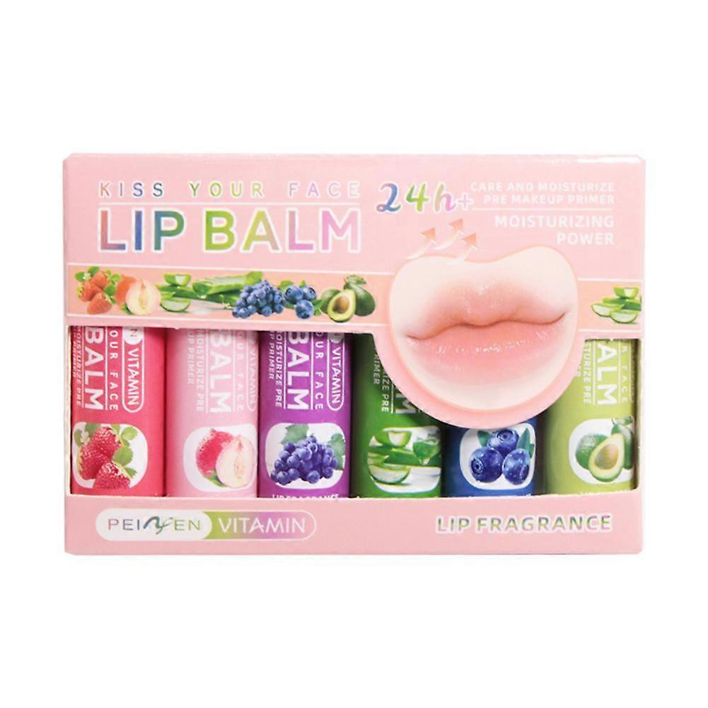 6 pieces (A) $Penifen color changing lip balm fruit flavor lip balm set moisturizing lip balm