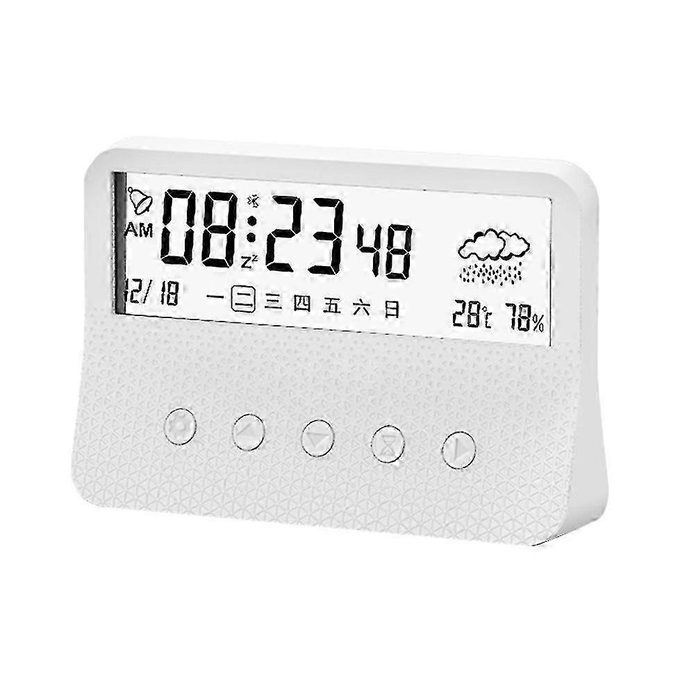 Silent Alarm Clock Analog Desk Wake-Up Clock 12.8x8.7x3cm White