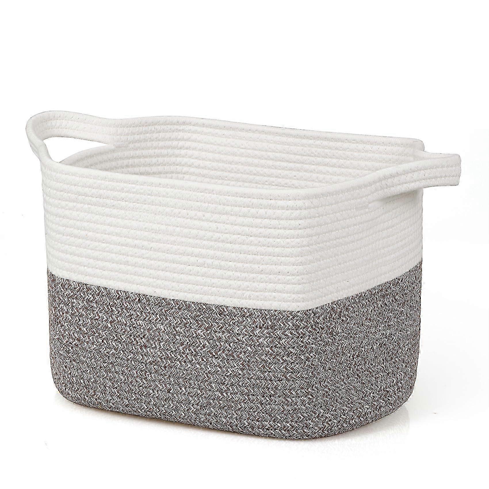 Opbevaringskurv til legetøj i bomuldsreb 33,5 x 23,5 x 23,5 cm