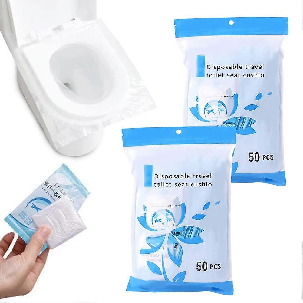 100 Individually Wrapped Disposable Toilet seat Waterproof Portable for Travel/Box Antibacterial